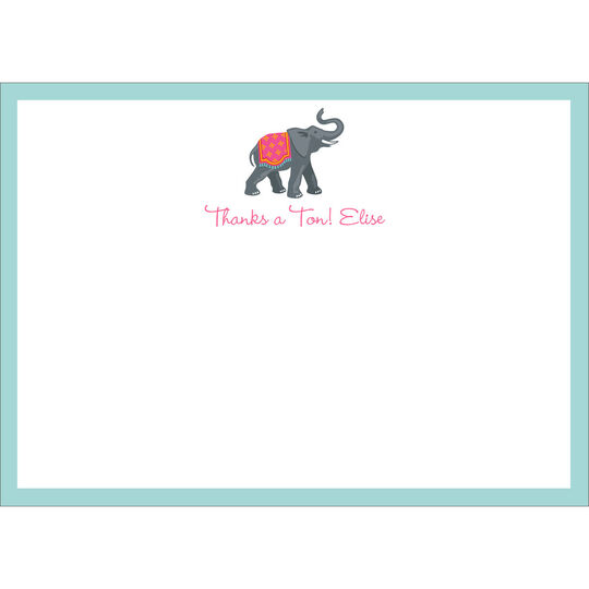 Elephant with Border Flat Note Cards